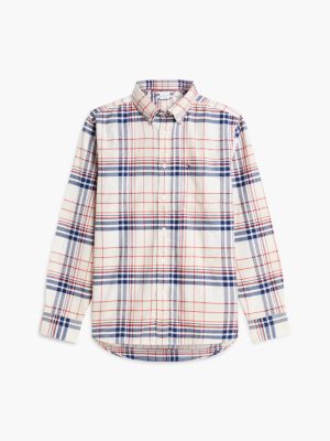 Мужская рубашка Tommy Hilfiger Regular Fit Plaid Flannel Twill, цвет: Слоновая кость — фото 5