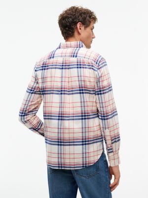 Мужская рубашка Tommy Hilfiger Regular Fit Plaid Flannel Twill, цвет: Слоновая кость — фото 4