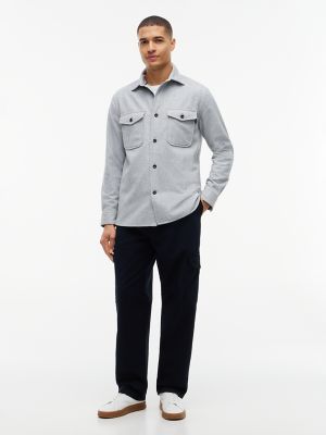 Мужская рубашка Tommy Hilfiger Classic Fit Wool-Blend, цвет: Светлый серый — фото 2