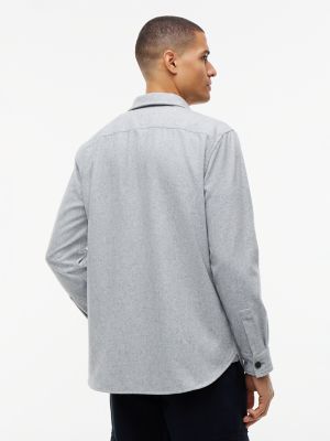 Мужская рубашка Tommy Hilfiger Classic Fit Wool-Blend, цвет: Светлый серый — фото 4