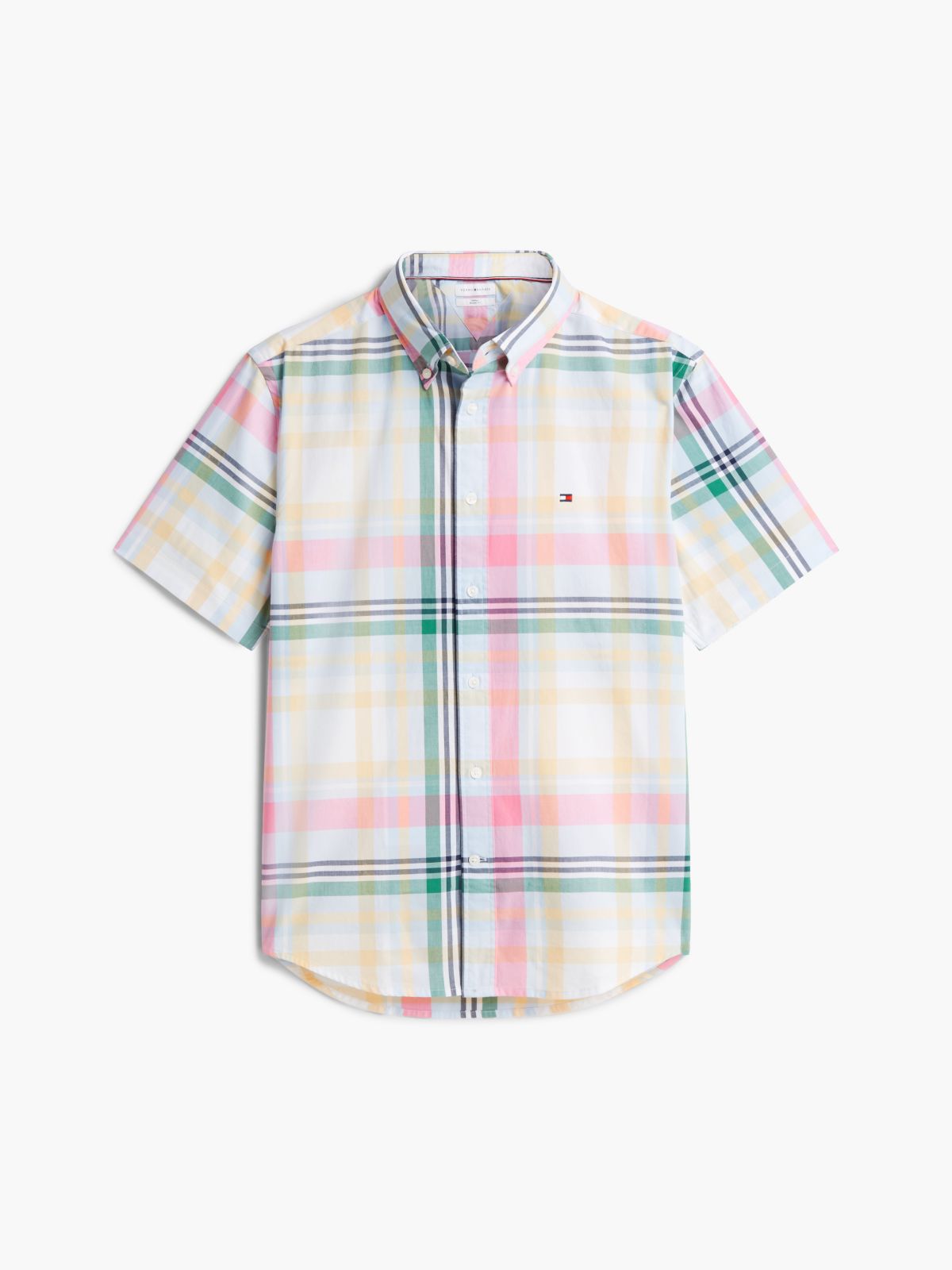 Regular Fit Short-Sleeve Madras Shirt — Sweet Blue