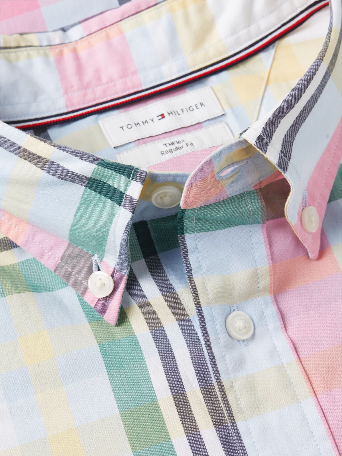 Regular Fit Short-Sleeve Madras Shirt — Sweet Blue