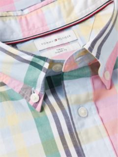 Regular Fit Short-Sleeve Madras Shirt — Sweet Blue 6