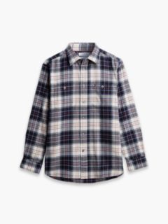 Classic Fit Tartan Flannel Shirt — Ivory Silk/Check 5