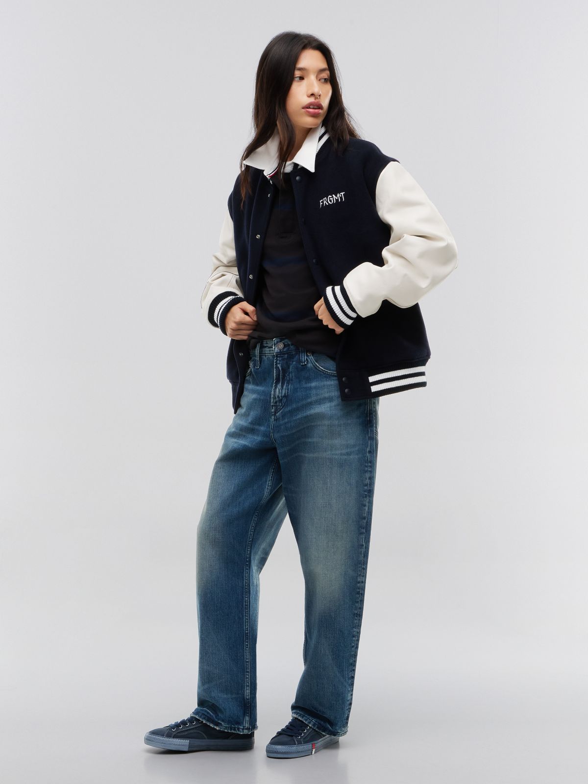 Tommy Hilfiger x FRGMT Varsity Jacket — Navy Blue