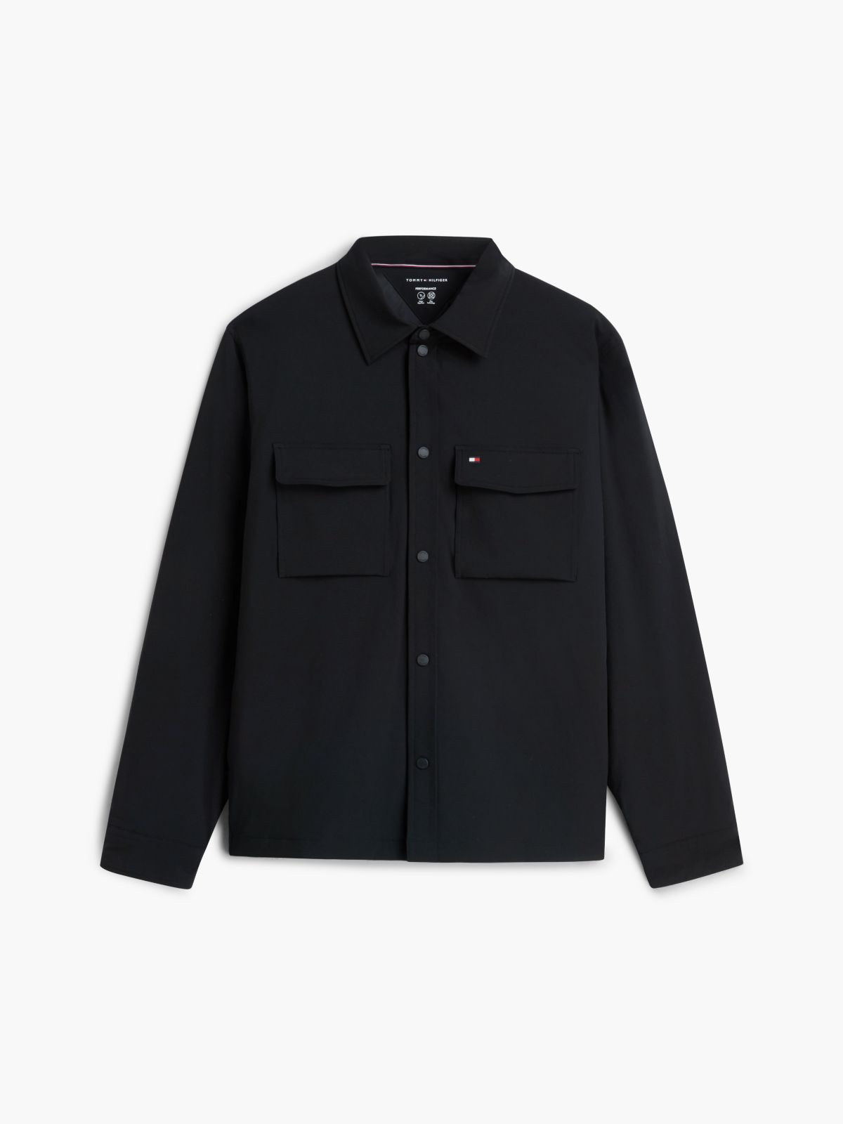 Water-Repellent Padded Tech Shirt — Black