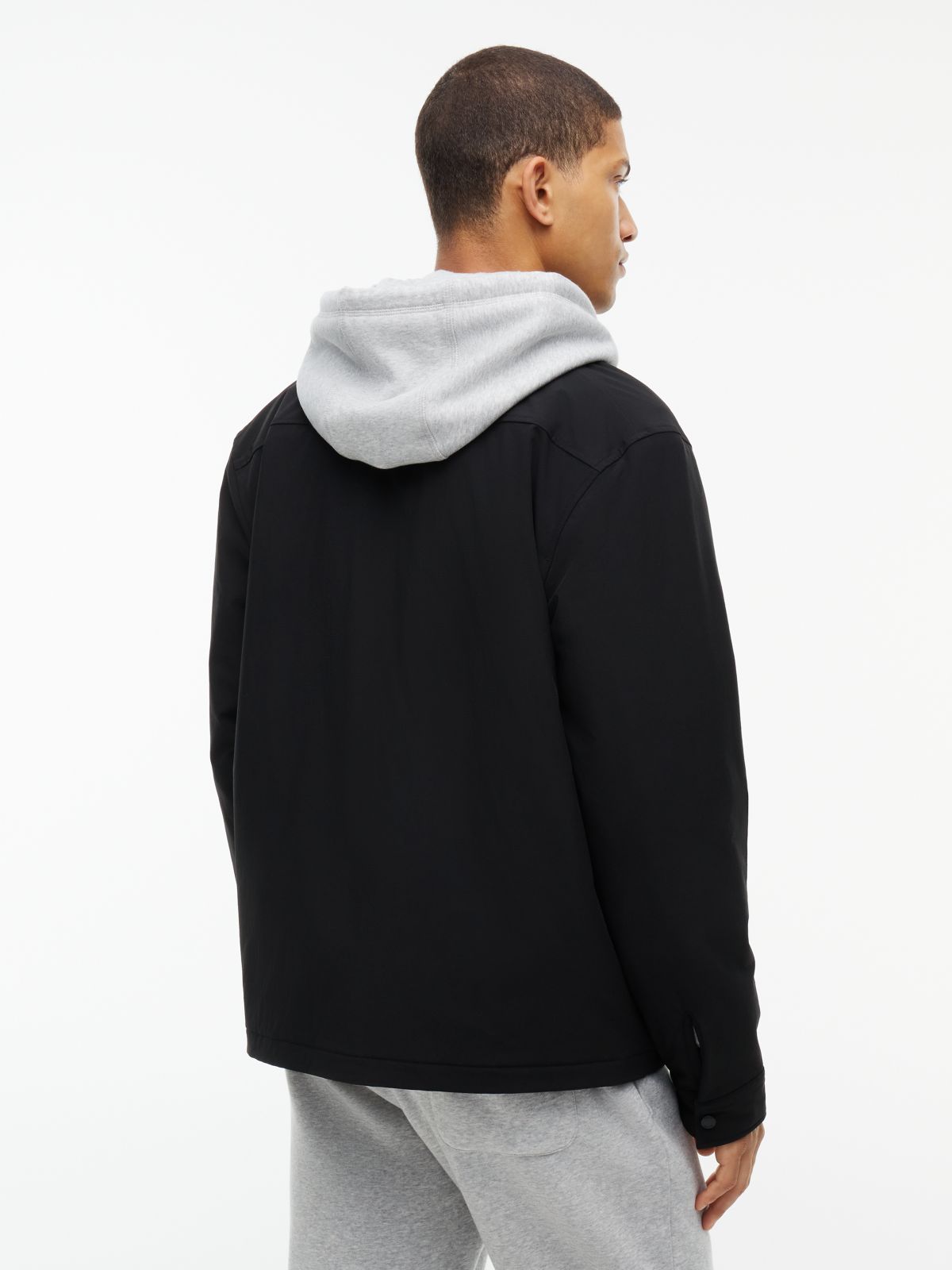 Water-Repellent Padded Tech Shirt — Black