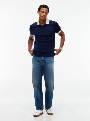 Мужское поло Tommy Hilfiger Regular Fit Contrast Trim Polo, цвет: Карбоновый тёмно-синий — фото 2