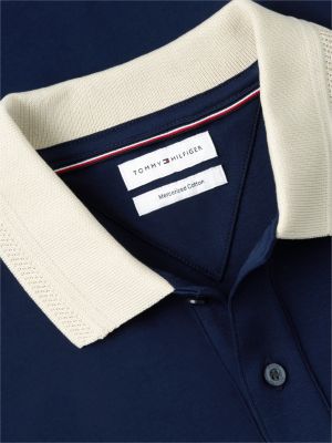 Мужское поло Tommy Hilfiger Regular Fit Contrast Trim Polo, цвет: Карбоновый тёмно-синий — фото 6