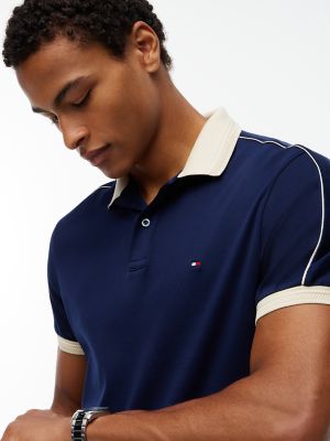 Мужское поло Tommy Hilfiger Regular Fit Contrast Trim Polo, цвет: Карбоновый тёмно-синий — фото 3