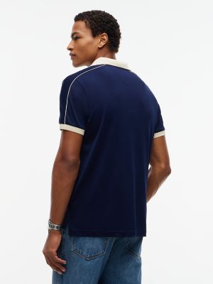 Мужское поло Tommy Hilfiger Regular Fit Contrast Trim Polo, цвет: Карбоновый тёмно-синий — фото 4