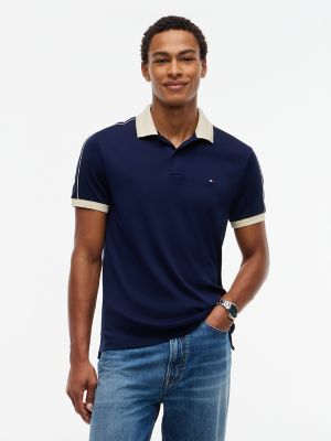 Regular Fit Contrast Trim Polo, Carbon Navy
