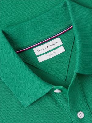 Мужское поло Tommy Hilfiger Regular Fit Striped Undercollar Polo, цвет: Зелёный — фото 6