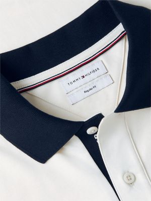 Мужское поло Tommy Hilfiger Regular Fit Tipped Smooth Cotton Polo, цвет: Слоновая кость — фото 6