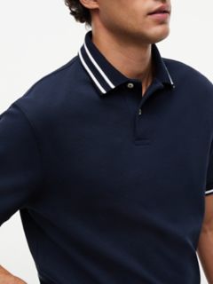 Regular Fit Foulard Jacquard Polo — Navy Blue 3