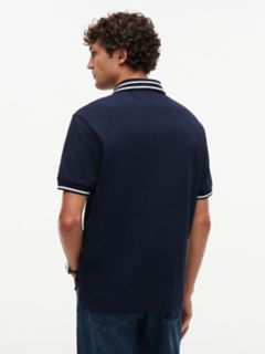 Regular Fit Foulard Jacquard Polo — Navy Blue 5