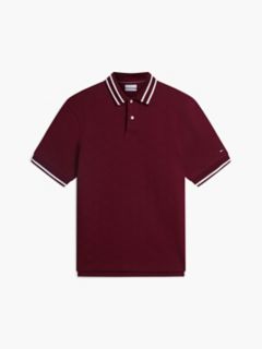 Regular Fit Foulard Jacquard Polo — Burgundy 5