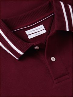 Regular Fit Foulard Jacquard Polo — Burgundy 6