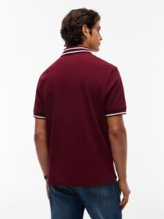 Regular Fit Foulard Jacquard Polo — Burgundy 4
