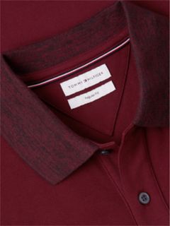 Regular Fit Heathered Trim Pique Polo — Burgundy 6