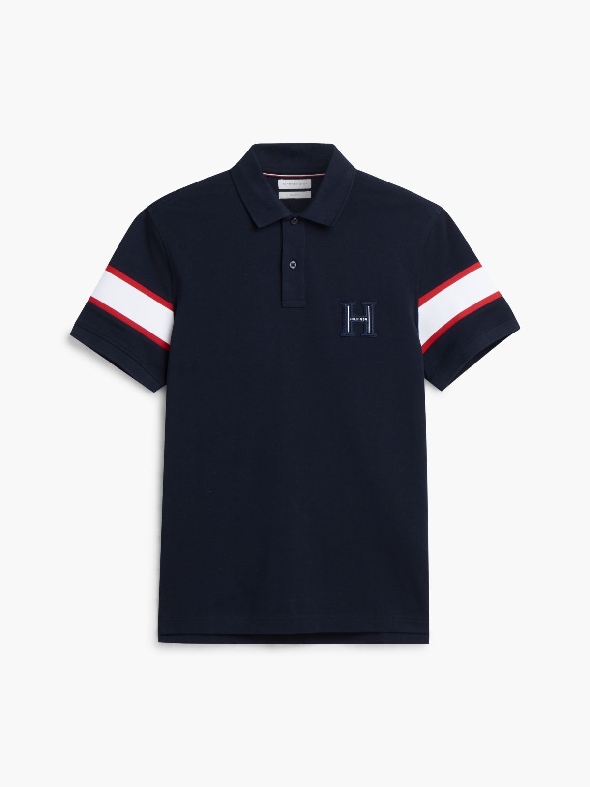 Regular Fit Embroidered H-Logo Polo — Navy Blue