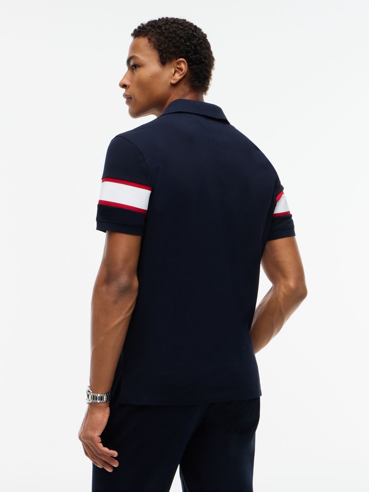 Regular Fit Embroidered H-Logo Polo — Navy Blue