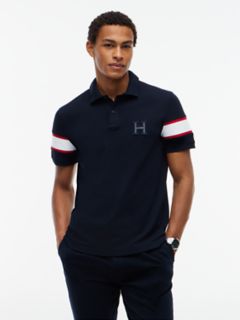 Regular Fit Embroidered H-Logo Polo — Navy Blue 1