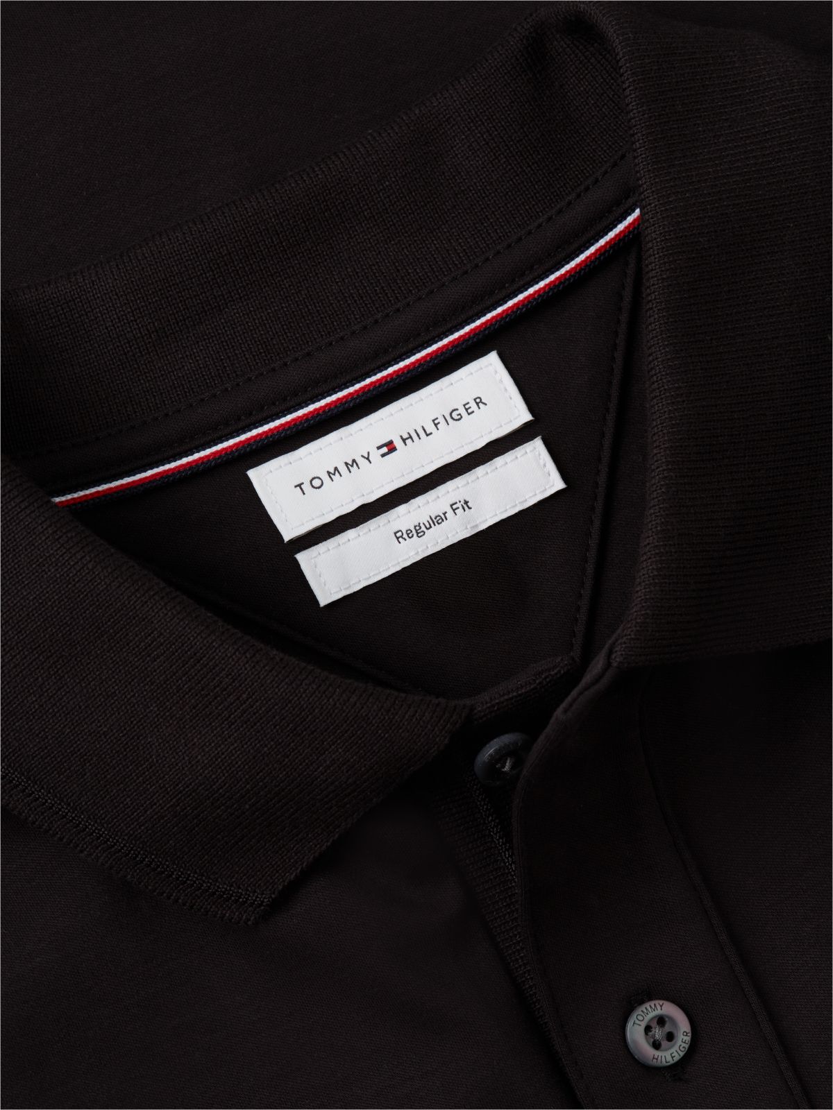 Regular Fit Crest Patch Interlock Polo — Black