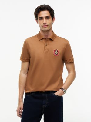 Regular Fit Crest Patch Interlock Polo, Timeless Tawny
