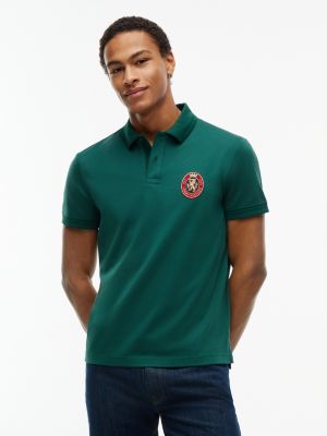 Regular Fit Crest Patch Interlock Polo, Ornamental Green