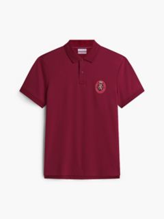 Regular Fit Crest Patch Interlock Polo — Burgundy 5