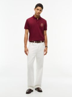 Regular Fit Crest Patch Interlock Polo — Burgundy 2