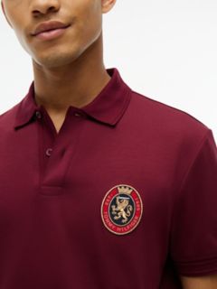 Regular Fit Crest Patch Interlock Polo — Burgundy 3