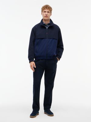 Мужская куртка Tommy Hilfiger Water-Repellent Two-Tone Track Jacket, цвет: Карбоновый тёмно-синий — фото 2