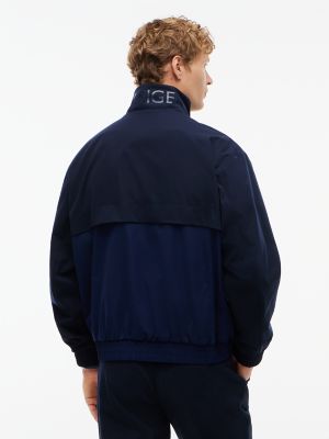 Мужская куртка Tommy Hilfiger Water-Repellent Two-Tone Track Jacket, цвет: Карбоновый тёмно-синий — фото 4