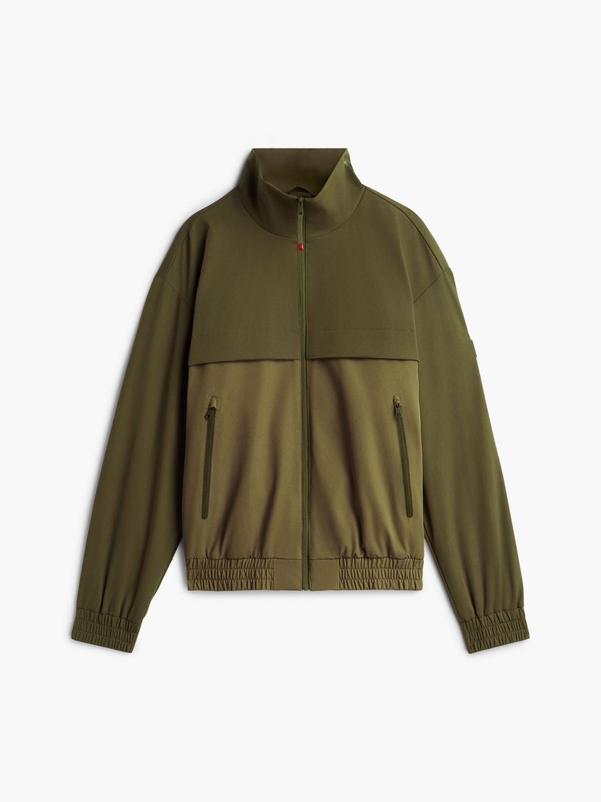 Water-Repellent Two-Tone Track Jacket — Huntsman Green