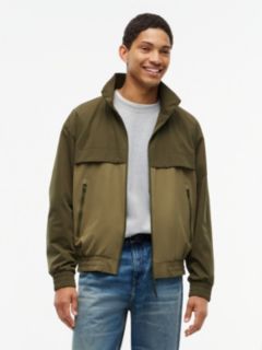 Water-Repellent Two-Tone Track Jacket — Huntsman Green 1
