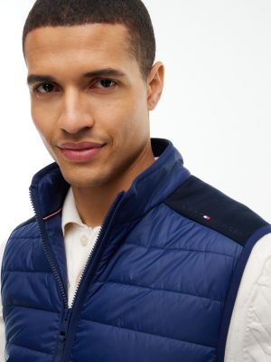 Мужской жилет Tommy Hilfiger Mixed-Media Performance Vest, цвет: Карбоновый тёмно-синий — фото 3