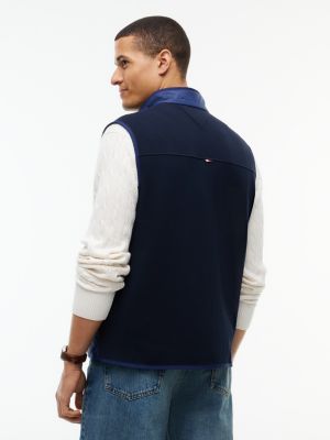 Мужской жилет Tommy Hilfiger Mixed-Media Performance Vest, цвет: Карбоновый тёмно-синий — фото 4