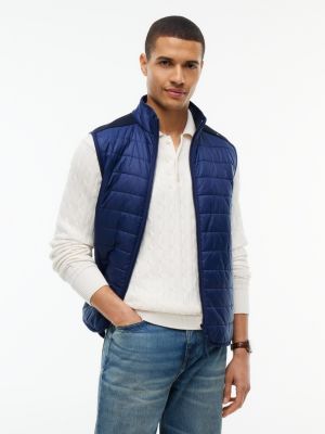 Mixed-Media Performance Vest, Carbon Navy