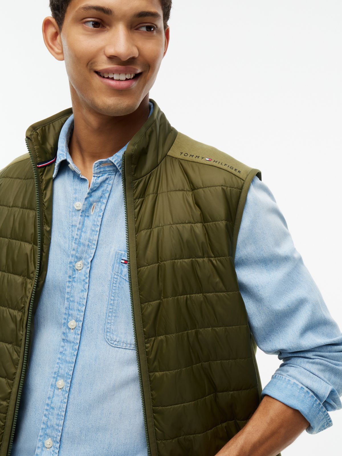 Mixed-Media TH Performance Vest — Huntsman Green