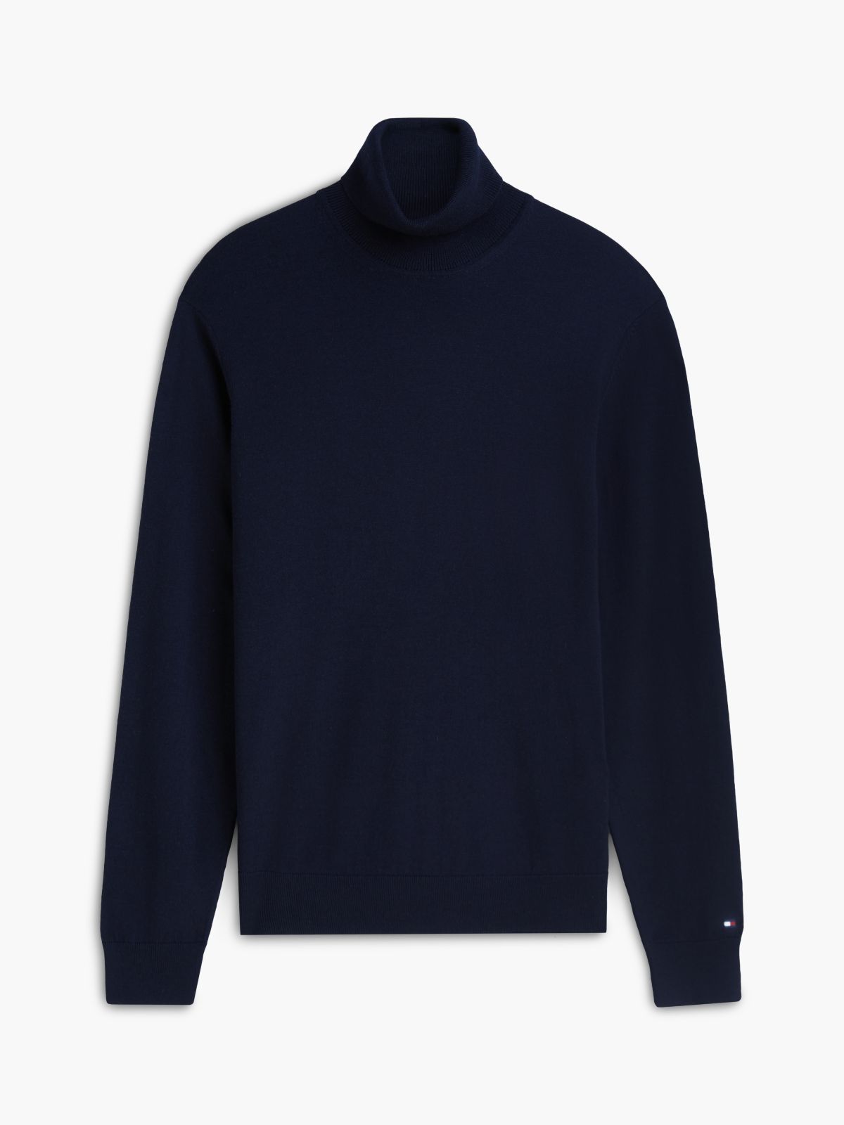 New York Label Wool Turtleneck — Navy Blue