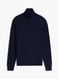 New York Label Wool Turtleneck — Navy Blue 5