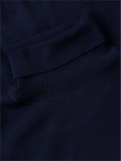 New York Label Wool Turtleneck — Navy Blue 6