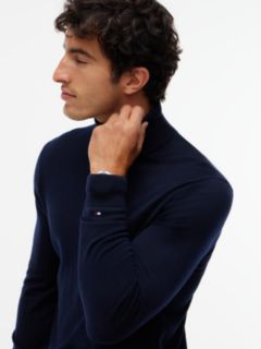 New York Label Wool Turtleneck — Navy Blue 3