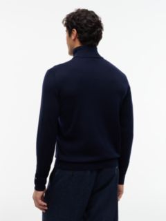 New York Label Wool Turtleneck — Navy Blue 4
