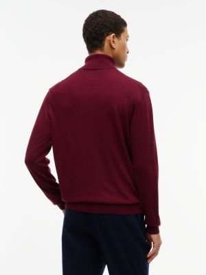 Мужской топ Tommy Hilfiger New York Label Wool Turtleneck, цвет: Бордовый — фото 4