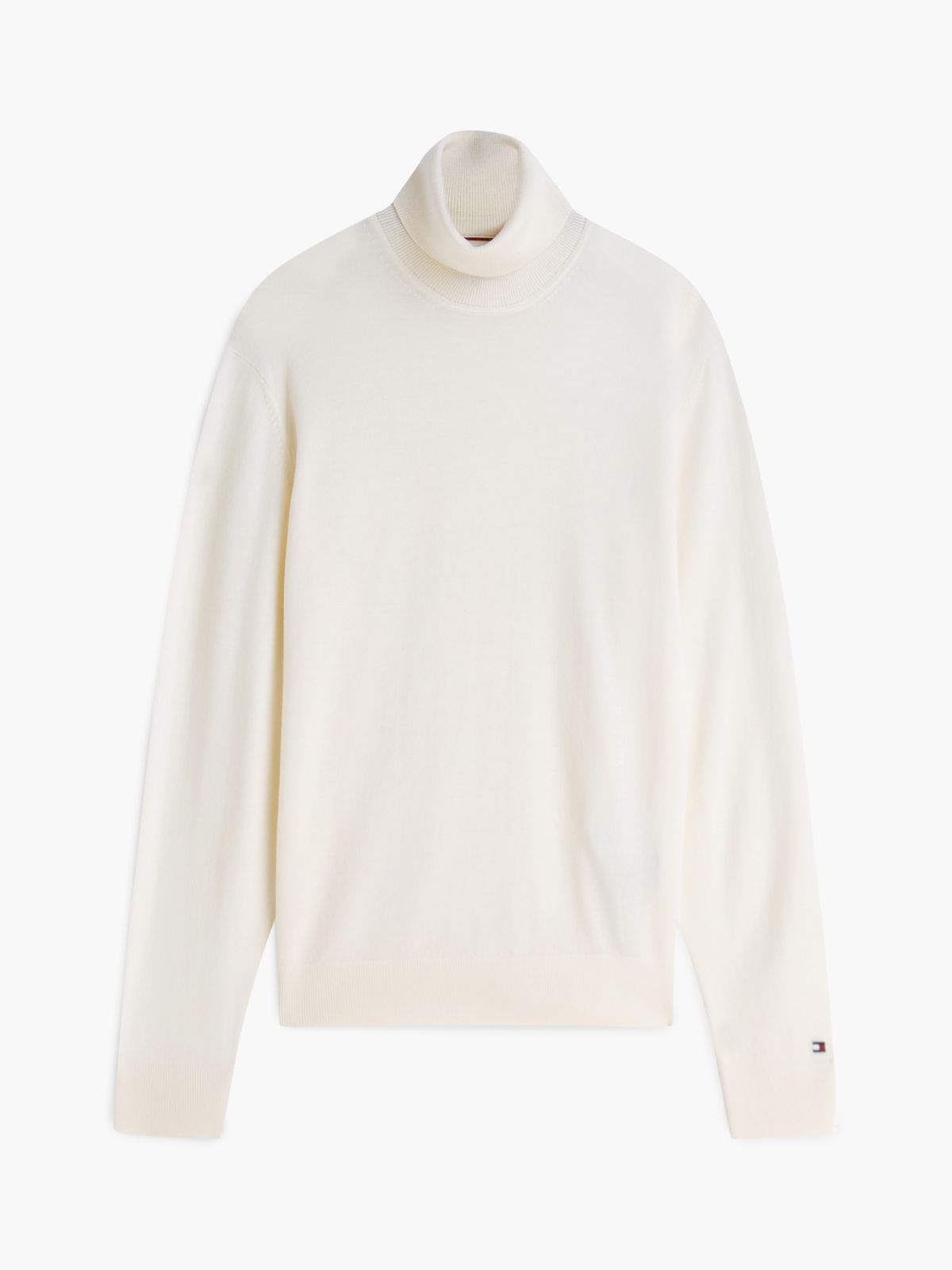 New York Label Wool Turtleneck — Ivory Petal