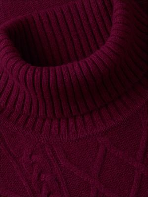 Мужские свитеры Tommy Hilfiger New York Label Wool-Blend Turtleneck, цвет: Бордовый — фото 6