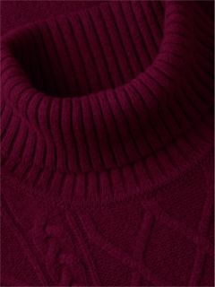 New York Label Wool-Blend Turtleneck — Burgundy 6